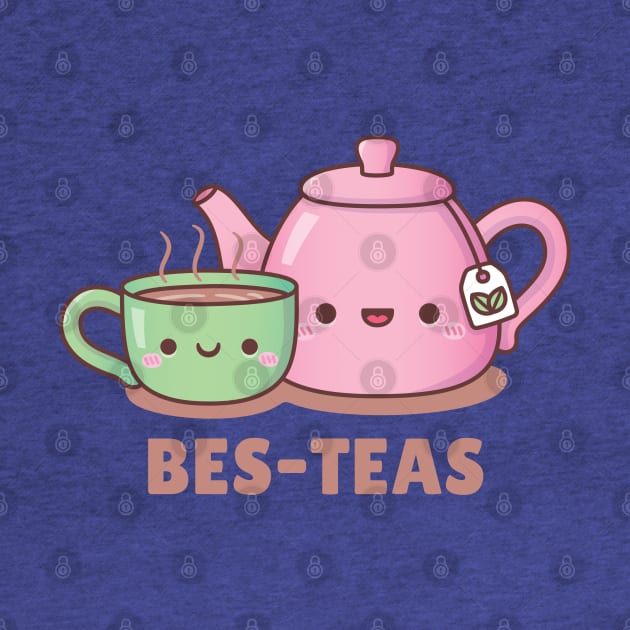 Cute Teacup and Teapot Bes Teas Besties Tea Pun by rustydoodle